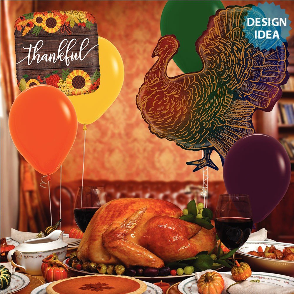Thanksgiving Foil Balloon 18 Inch Rustic Thankful