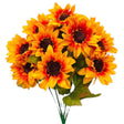 Silk Sunflower Bush Harvest Orange Yellow