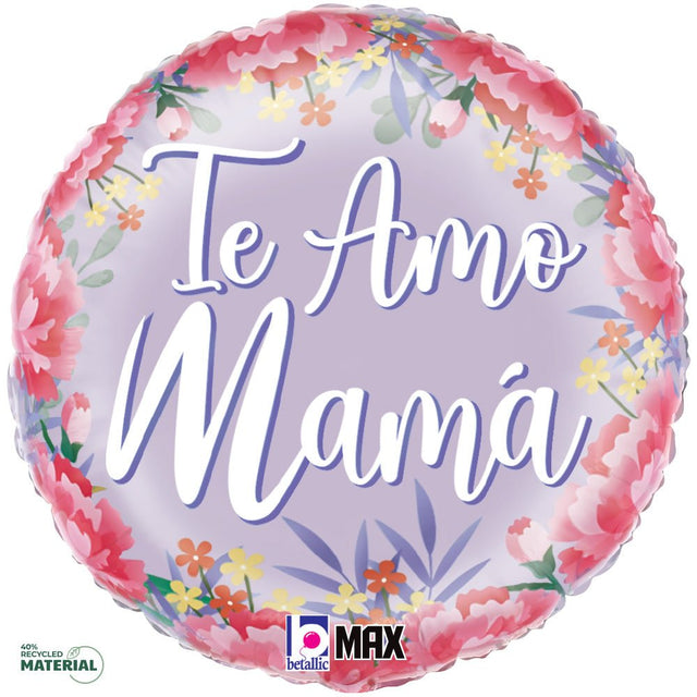 Foil Balloon Satin Floral Te Amo Mama