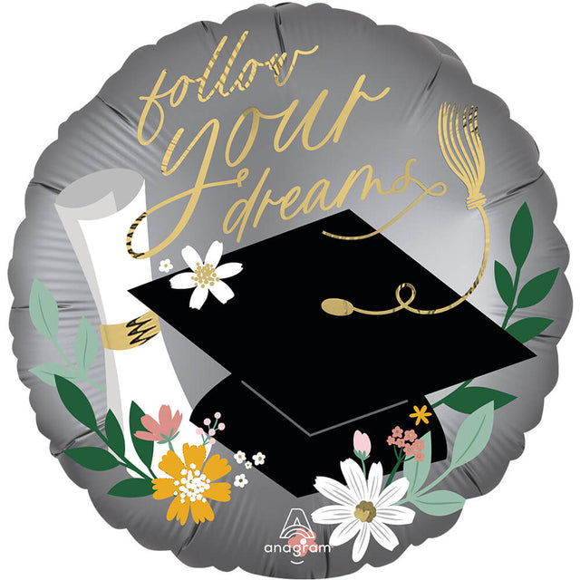 Foil Balloon 18 Inch Graduation Follow Your Dreams
