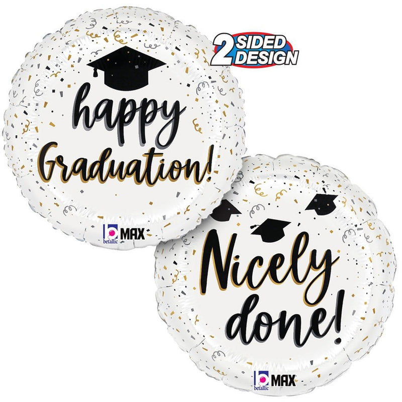 Graduation Confetti Foil Balloon 18 Inch