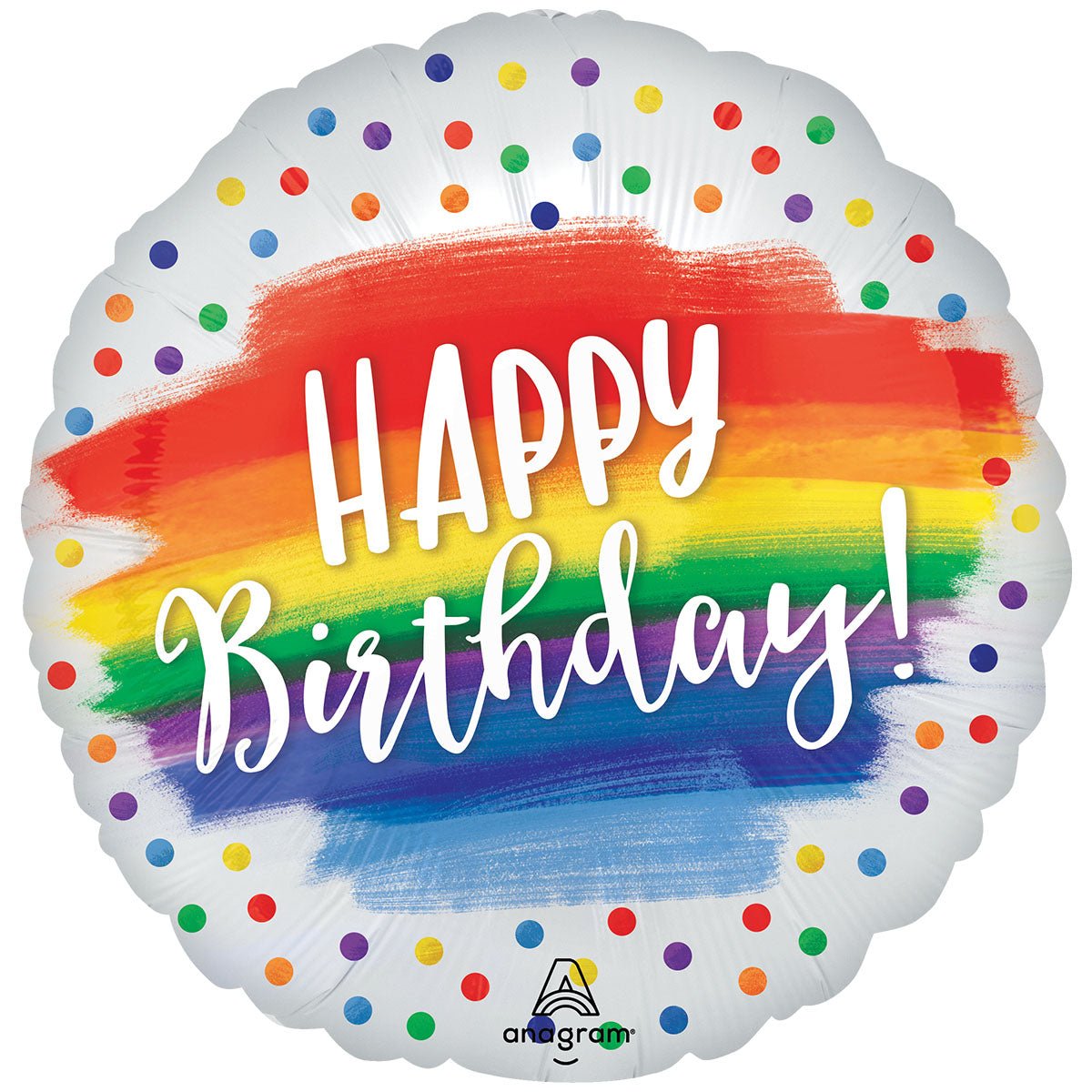 Foil Balloon Happy Birthday Dots