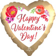 Foil Balloon Happy Valentine's Day Watercolor Floral