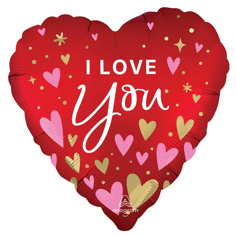 Foil Balloon 18 Inch Satin I Love You Heartfelt Elegance
