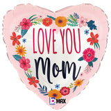Foil Balloon 18 Inch Satin Love You Mom Blossoms