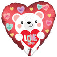 Foil Balloon Satin Love You White Bear