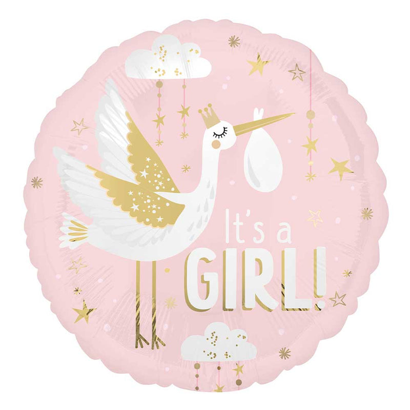 Baby Girl Foil Balloon 18 Inch Satin Special Delivery