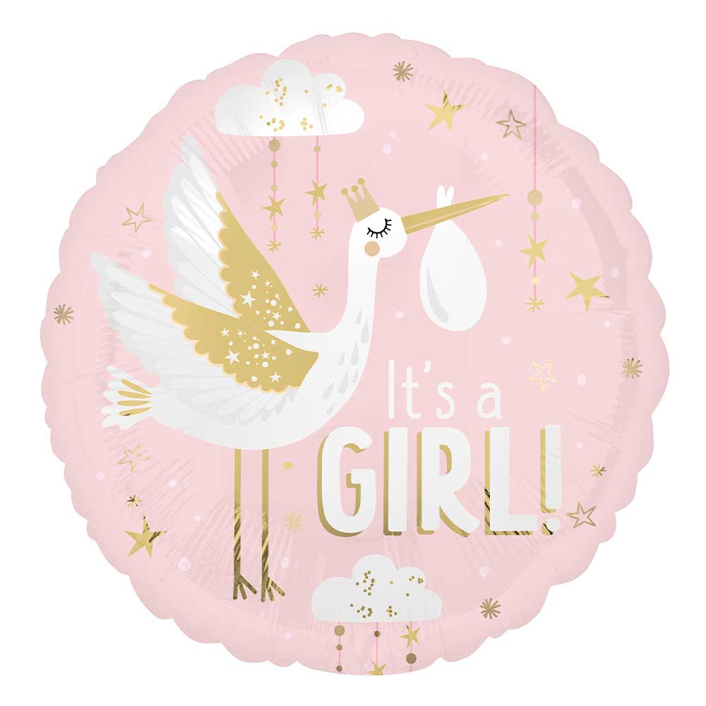 Baby Girl Foil Balloon 18 Inch Satin Special Delivery
