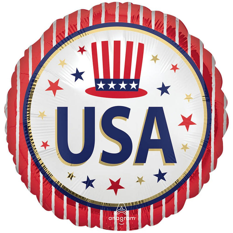 Foil Balloon USA Stars & Stripes 18 Inch