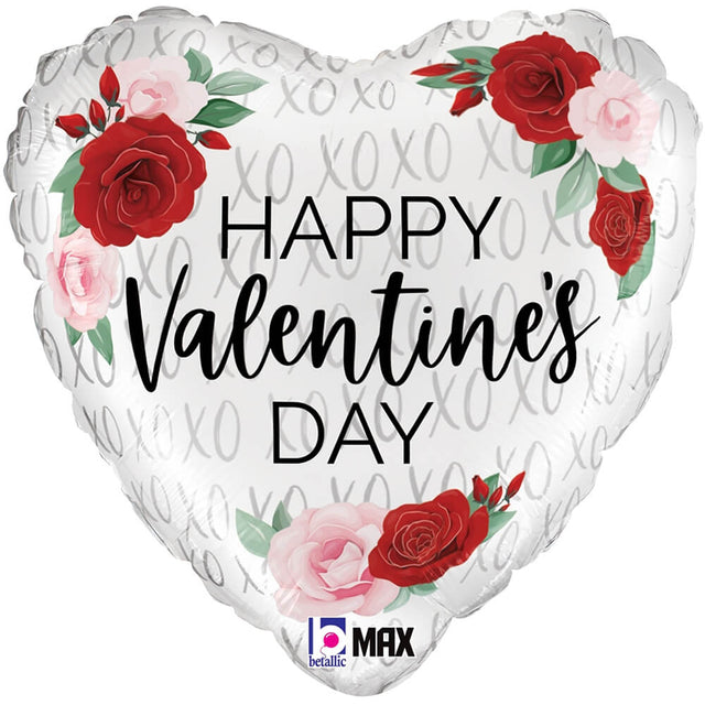 Foil Balloon 18 Inch Satin White Valentine Roses