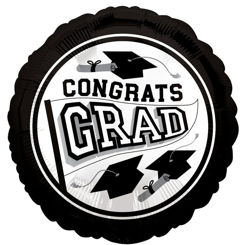 Graduation Foil Balloon White 18 Inch