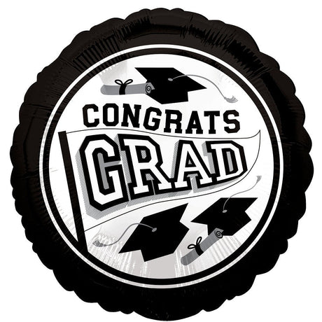 Graduation Foil Balloon White 18 Inch