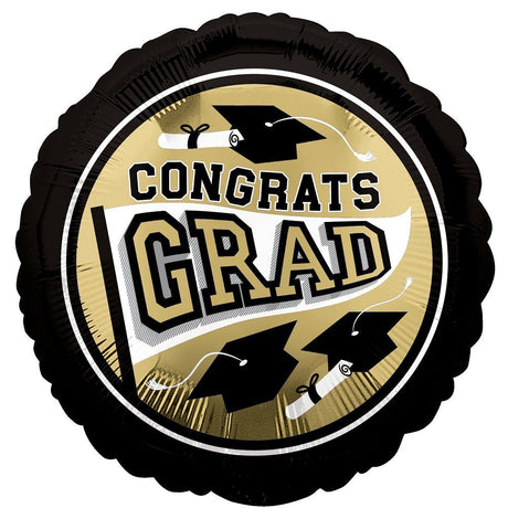 Graduation Foil Balloon White Gold