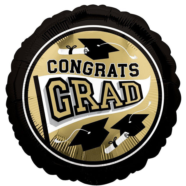 Graduation Foil Balloon White Gold