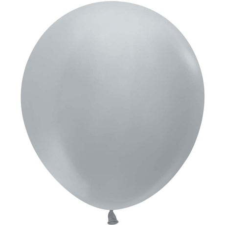 18 Inch Metallic Silver Latex Balloons
