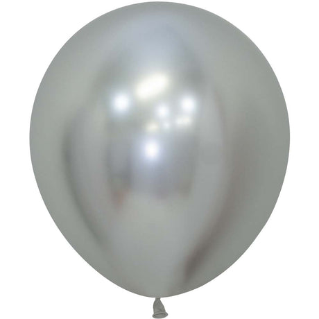 18 Inch Latex Balloons Reflex Silver