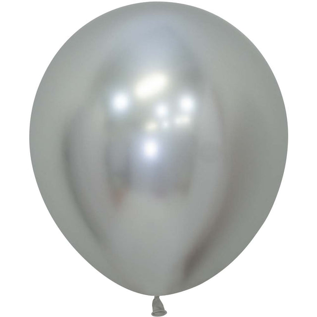 18 Inch Latex Balloons Reflex Silver