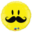 Foil Balloon Smile Face Mustache 18 Inch