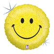 Foil Balloon Smiley Face Holographic 18 Inch