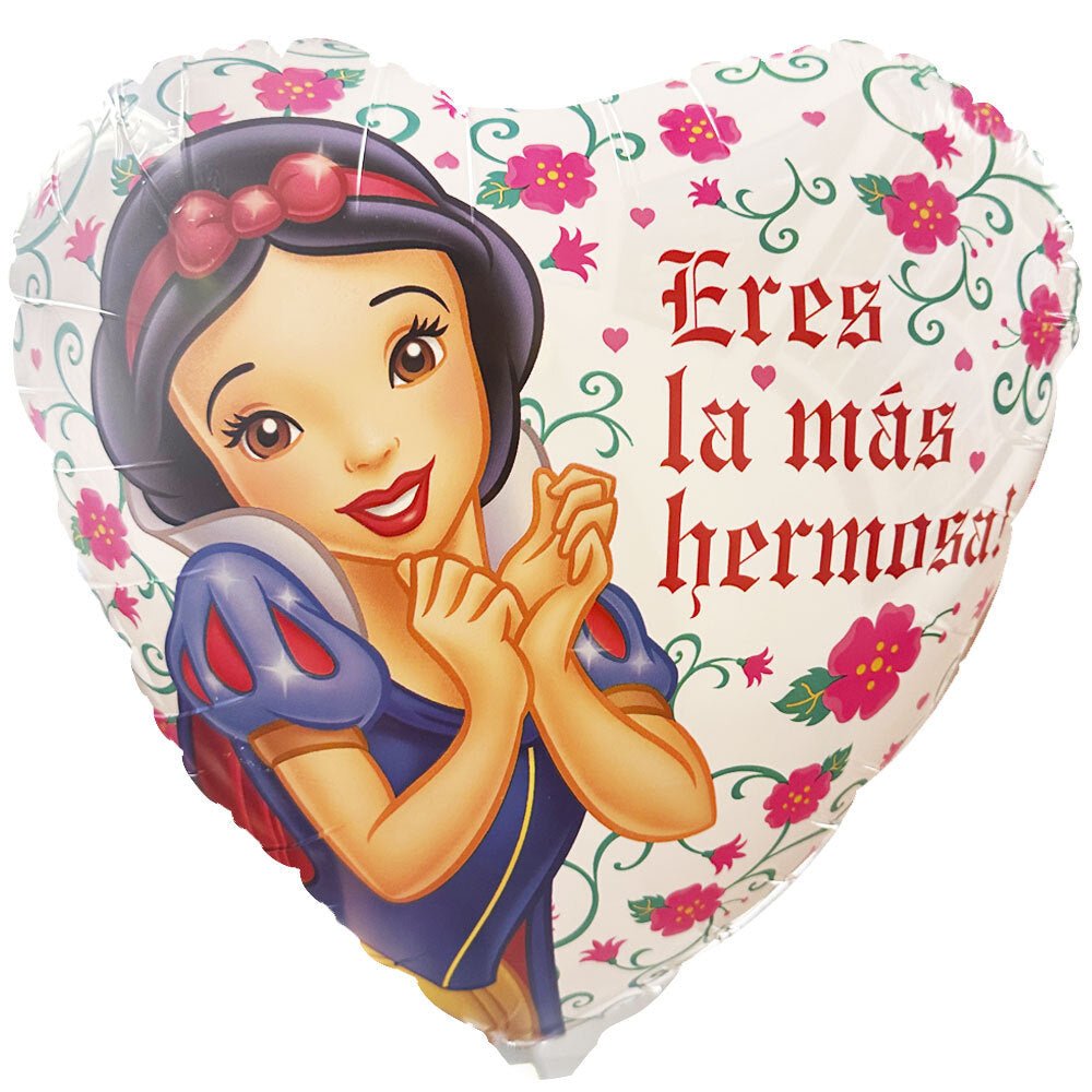 Snow White Heart Foil Balloon