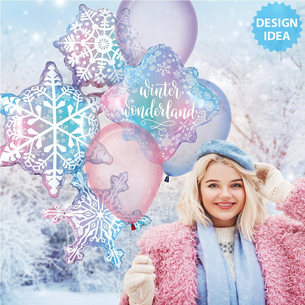 Foil Balloon Snowflake Wonderland