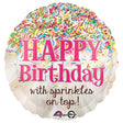 Birthday Foil Balloon 18 Inch Sprinkles On Top