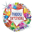 Foil Balloon 18 Inch Starburst Birthday