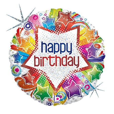 Foil Balloon 18 Inch Starburst Birthday