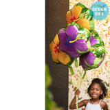 Foil Balloon Summer Orange & Purple Hibiscus
