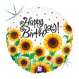 Girls Sunflowers Birthday Foil Balloon