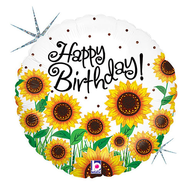 Girls Sunflowers Birthday Foil Balloon