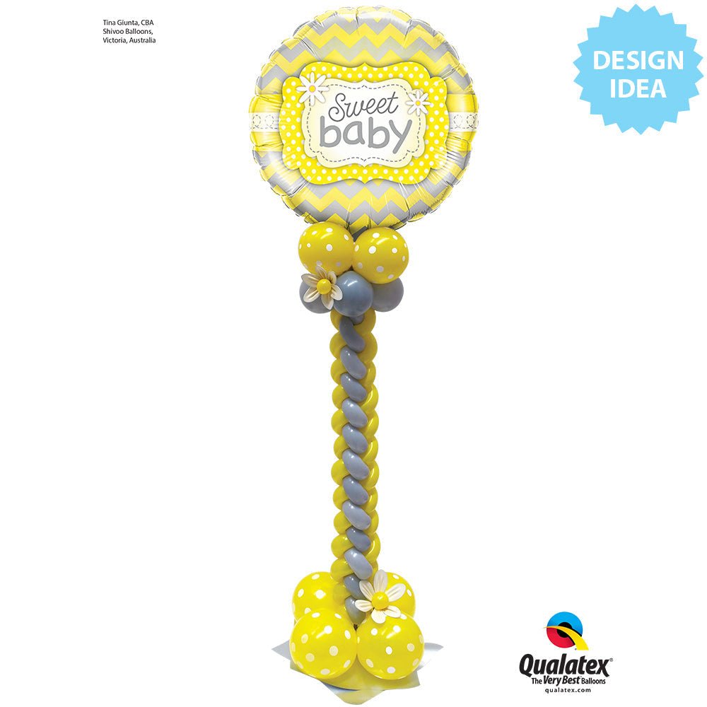 Foil Balloon Sweet Baby Yellow Patterns 18 Inch