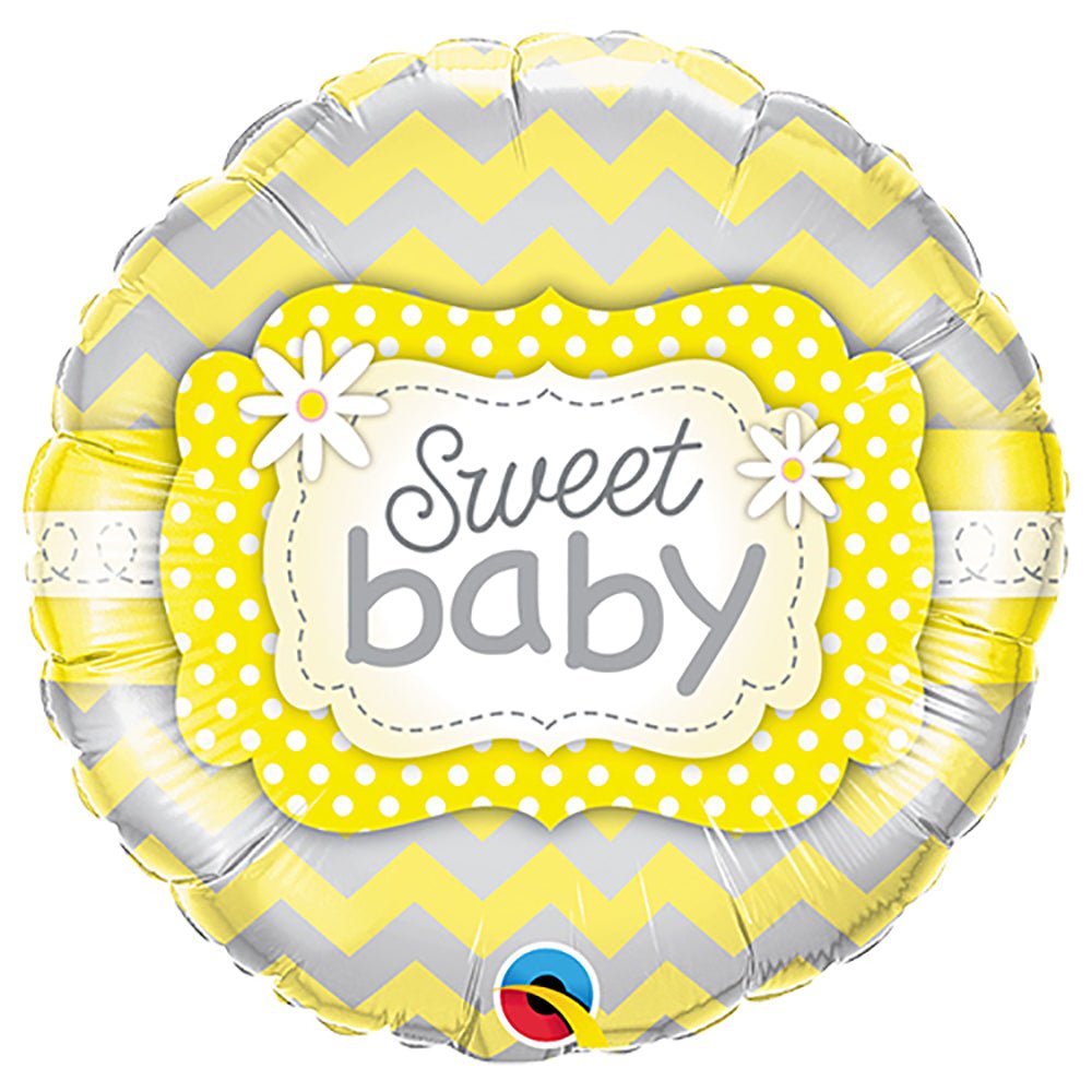 Foil Balloon Sweet Baby Yellow Patterns 18 Inch