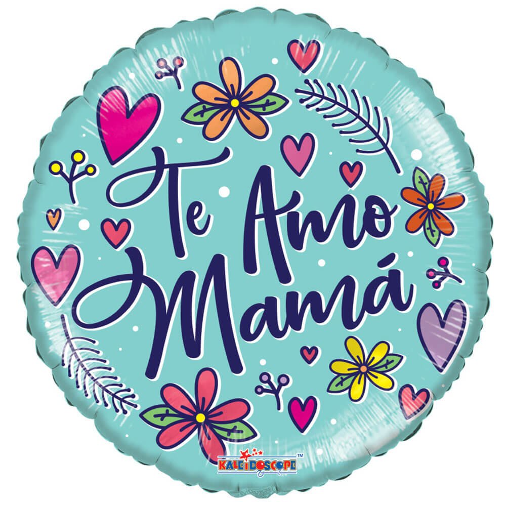 Foil Balloon Te Amo Mamá Flores 18 Inch