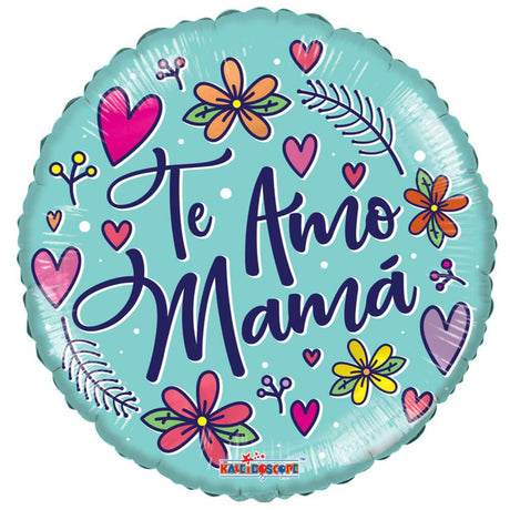 Foil Balloon Te Amo Mamá Flores 18 Inch