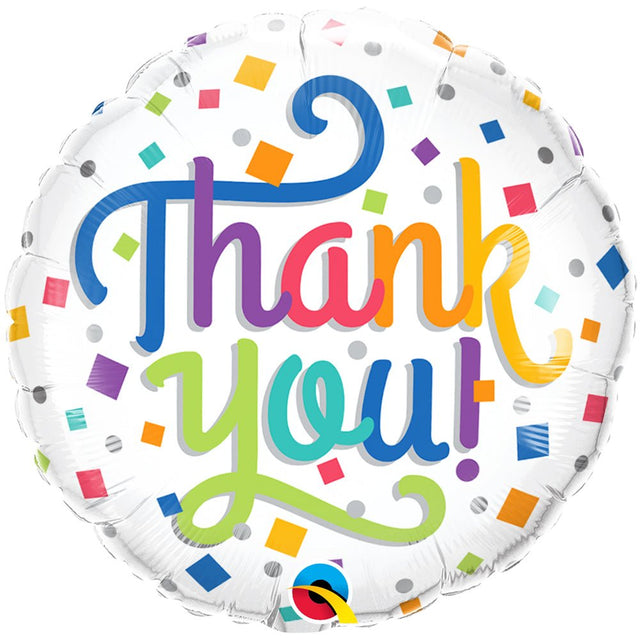 Foil Balloon Thank You Colorful Confetti 18 Inch