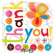 Foil Balloon Thank You Colorful Flowers 18 Inch