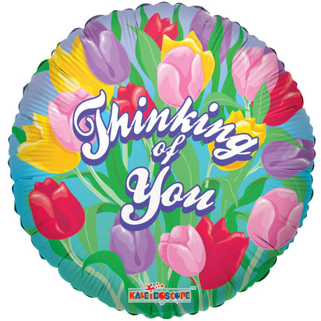 Foil Balloon Thinking Of You Tulips