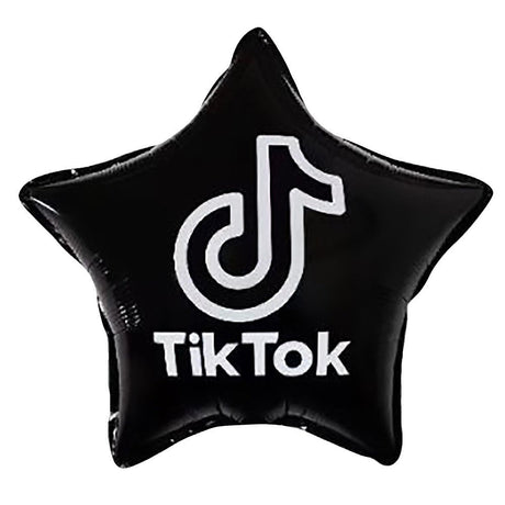 Foil Balloon TikTok Star Black 18 Inch