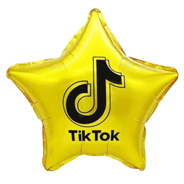 Foil Balloon TikTok Star Yellow 18 Inch