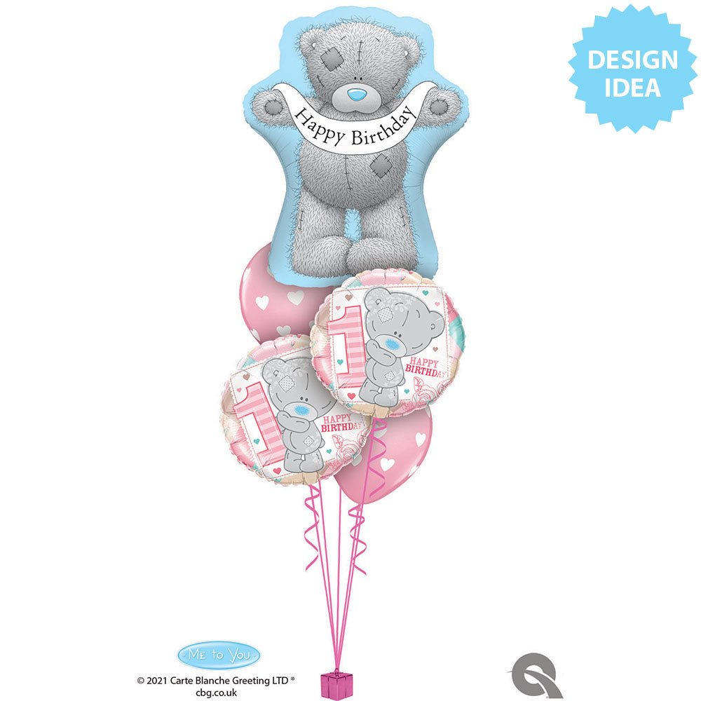 Foil Balloon Girls 1st Birthday Tatty Teddy