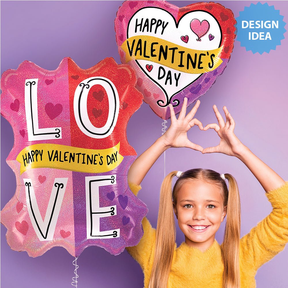 18 Inch Valentine Holographic Foil Balloon