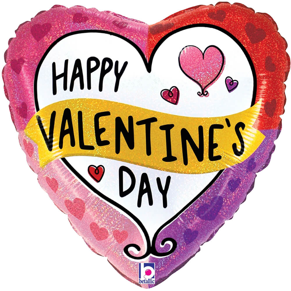 18 Inch Valentine Holographic Foil Balloon