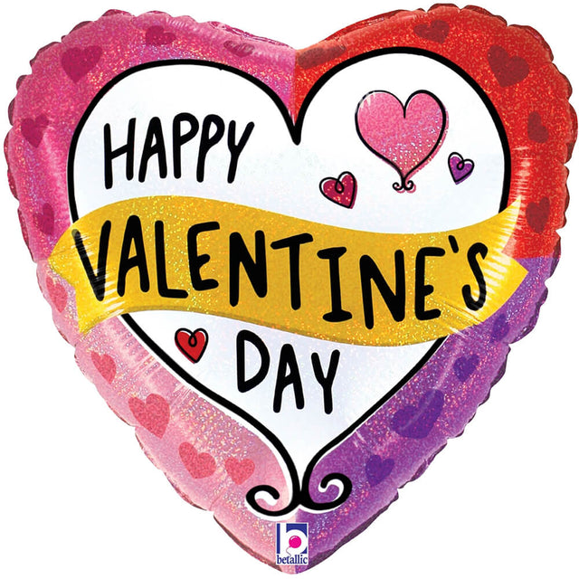 18 Inch Valentine Holographic Foil Balloon