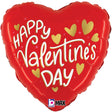Valentine Foil Balloon 18 Inch Gold Hearts