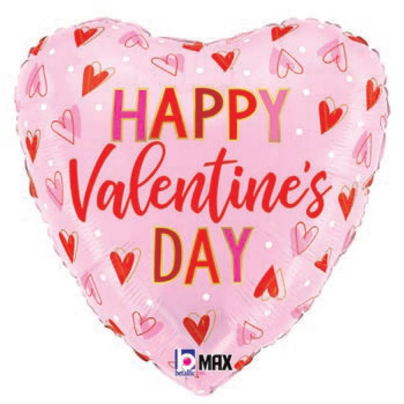 Valentine Hearts Foil Balloon 18 Inch