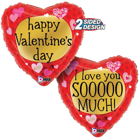 Valentine Hearts Foil Balloon 18 Inch