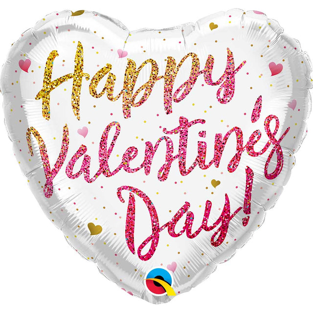 Valentine's Glitter Ombre Foil Balloon