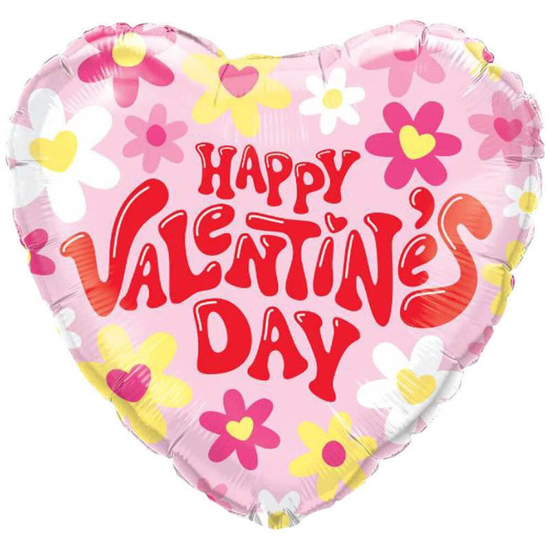 Valentine's Foil Balloon Groovy Daisies
