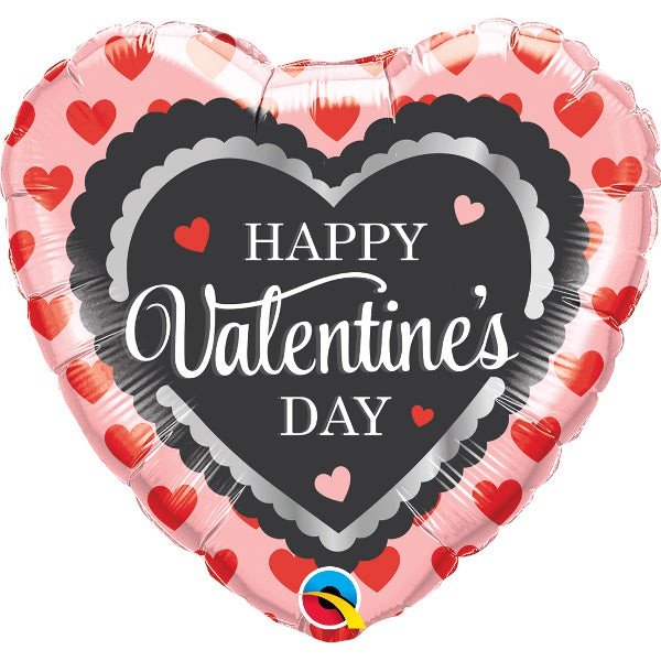 Foil Balloon Valentine's Scalloped Trim 18 Inch